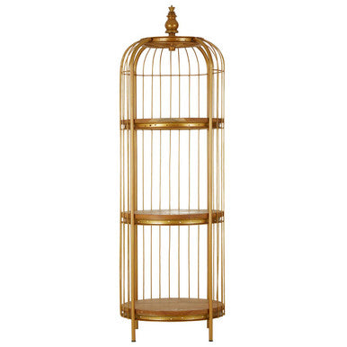 Mantis Medium Gold Birdcage Shelf Unit