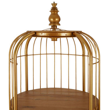 Mantis Medium Gold Birdcage Shelf Unit