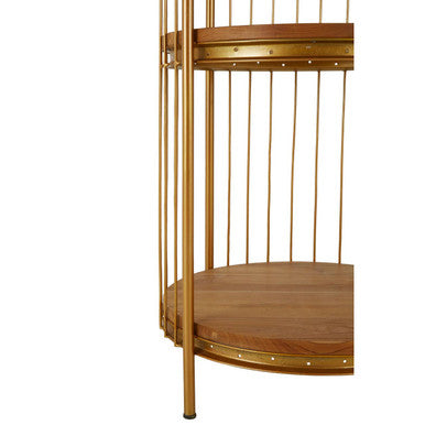 Mantis Medium Gold Birdcage Shelf Unit