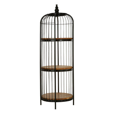 Mantis Small Black Birdcage Shelf Unit