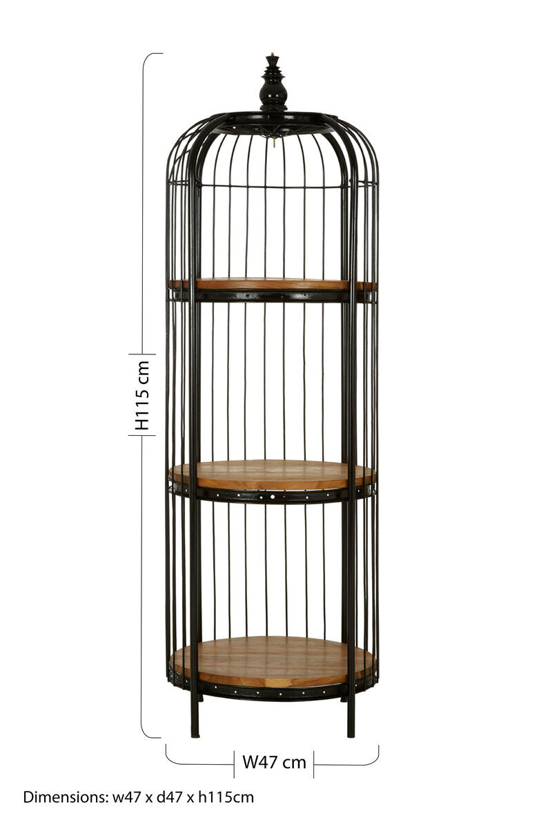 Mantis Small Black Birdcage Shelf Unit