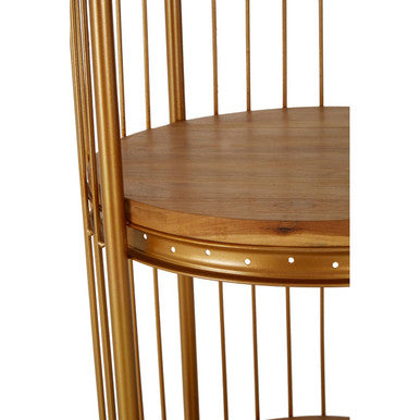 Mantis Small 3 Tier Gold Birdcage Shelf Unit