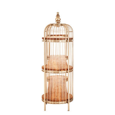 Mantis Champagne Gold Birdcage Shelf Unit