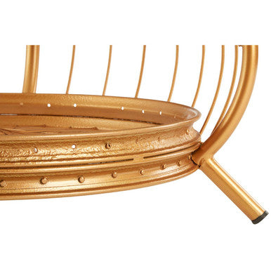 Clear Glass Top Coffee Table With Gold Bamboo & Iron Frame, Mantis