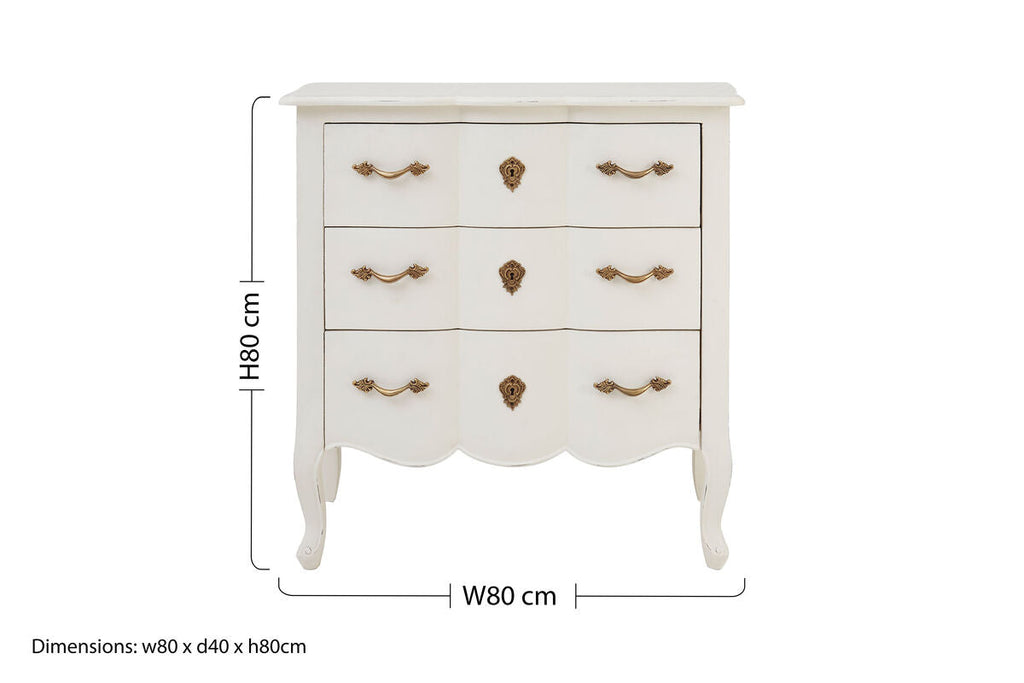 Kesena Mirrored Glass Brass Glamorous Chest Of Drawers