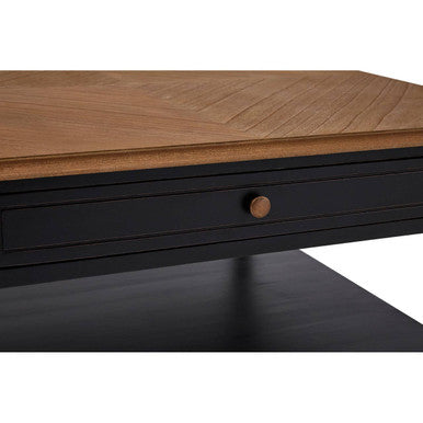 Black & Natural Wooden Coffee Table With 1 Slim Storage Drawer, Loire
