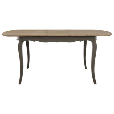 Dark Grey Bayur Wood Dining Table With Natural Wood Top, Loire