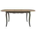 Dark Grey Bayur Wood Dining Table With Natural Wood Top, Loire