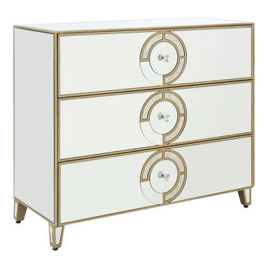 Knightsbridge 3 Drawer Unit Glass Natural