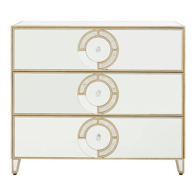 Knightsbridge 3 Drawer Unit Glass Natural