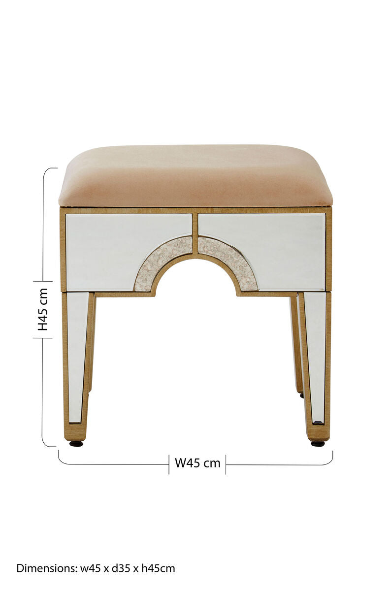 Knightsbridge Fabric Gold Stool