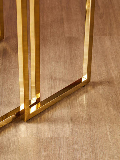Set Of 2 Glossy Black Tops Wooden Nesting Tables With Gold Iron Base, Kensington Townhouse