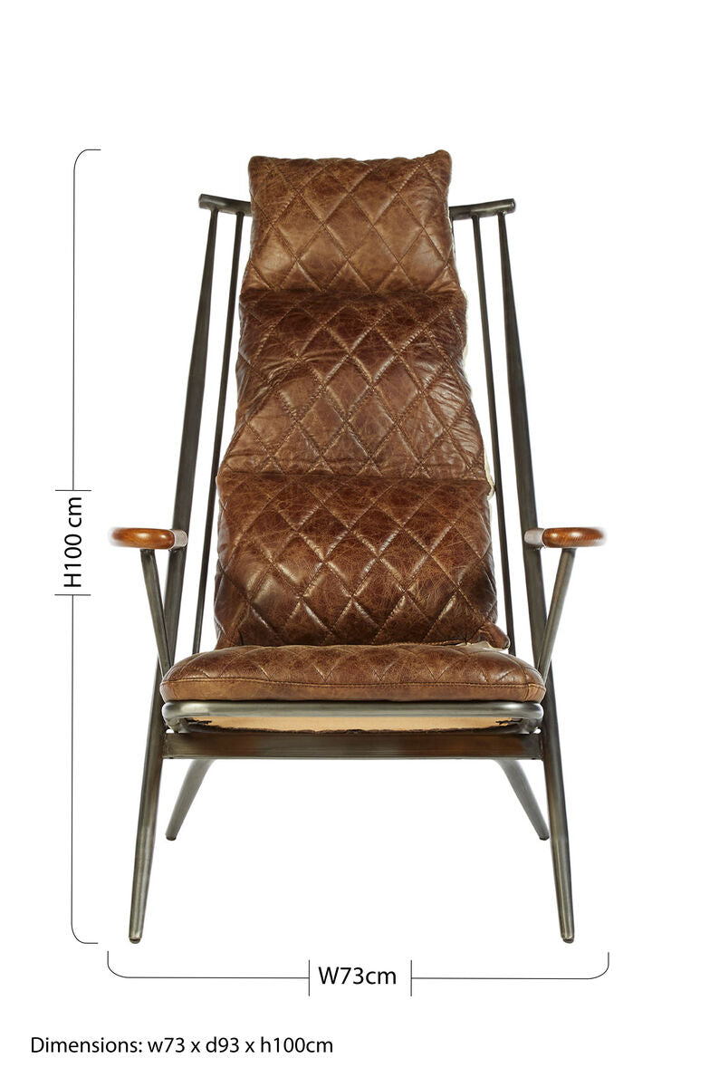 Hoxton Genuine Brown Leather Armchair