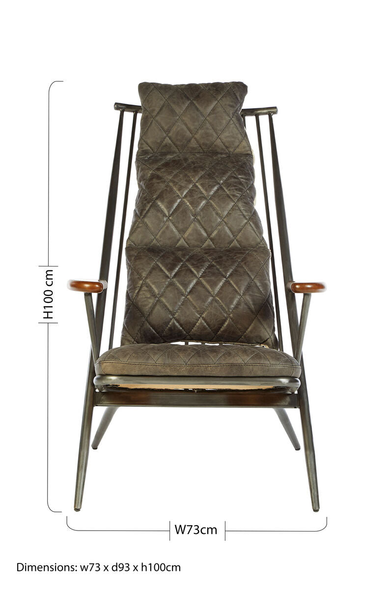 Hoxton Genuine Grey Leather Chair