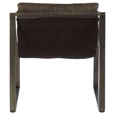 Hoxton Antique Black Leather Sling Chair