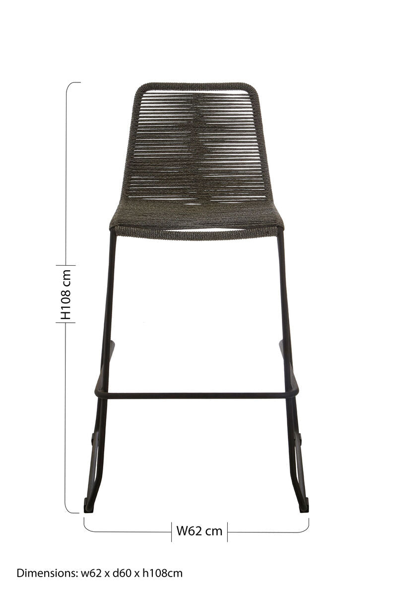 Sisal Grey Rope Bar Chair