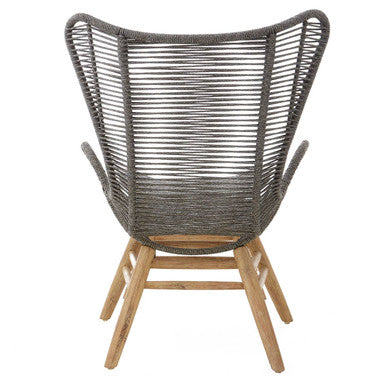 Sisal Grey Rope Lounge Chair & Footstool