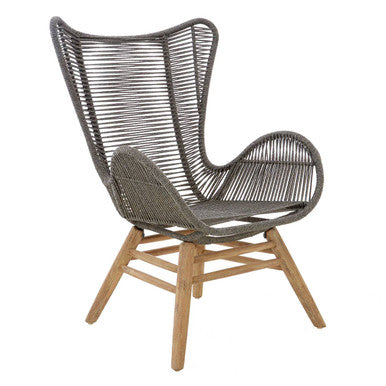 Sisal Grey Rope Lounge Chair & Footstool