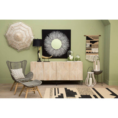 Sisal Grey Rope Lounge Chair & Footstool