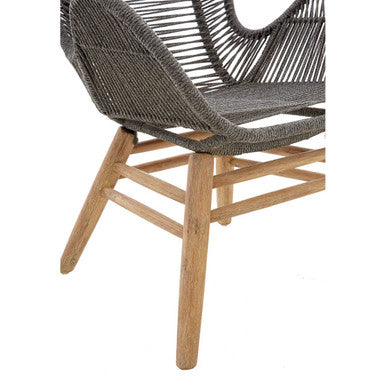 Sisal Grey Rope Lounge Chair & Footstool