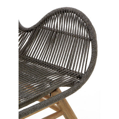 Sisal Grey Rope Lounge Chair & Footstool