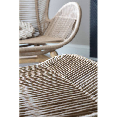 Sisal Latte Rope Lounge Chair & Footstool