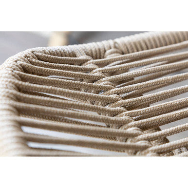 Sisal Latte Rope Lounge Chair & Footstool