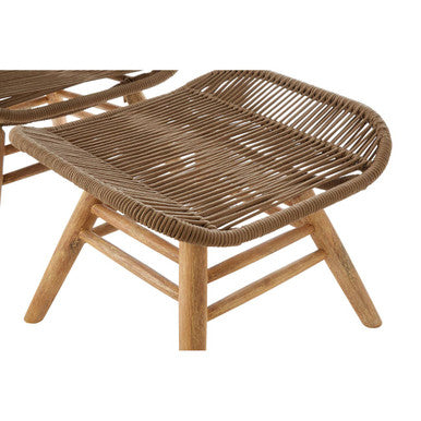 Sisal Latte Rope Lounge Chair & Footstool