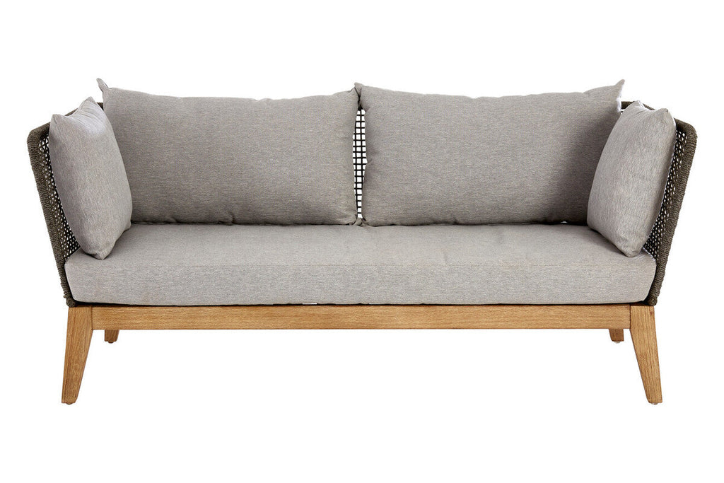 3 Seat Grey Sofa With Wooden Legs, Opus