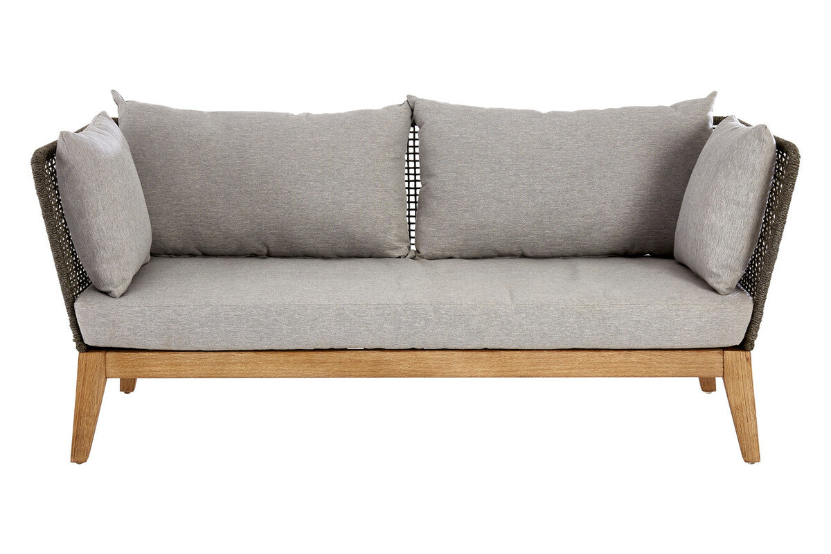 3 Seat Grey Sofa With Wooden Legs, Opus
