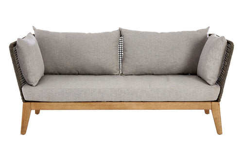 3 Seat Grey Sofa With Wooden Legs, Opus