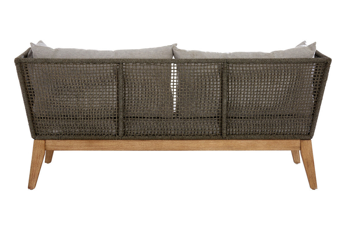 3 Seat Grey Sofa With Wooden Legs, Opus