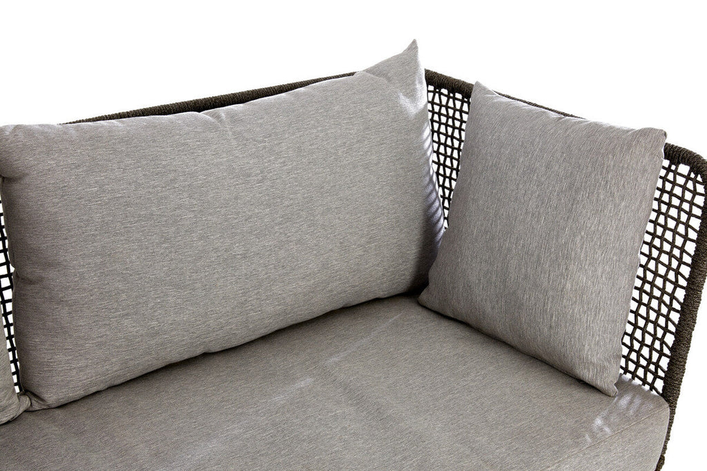 3 Seat Grey Sofa With Wooden Legs, Opus