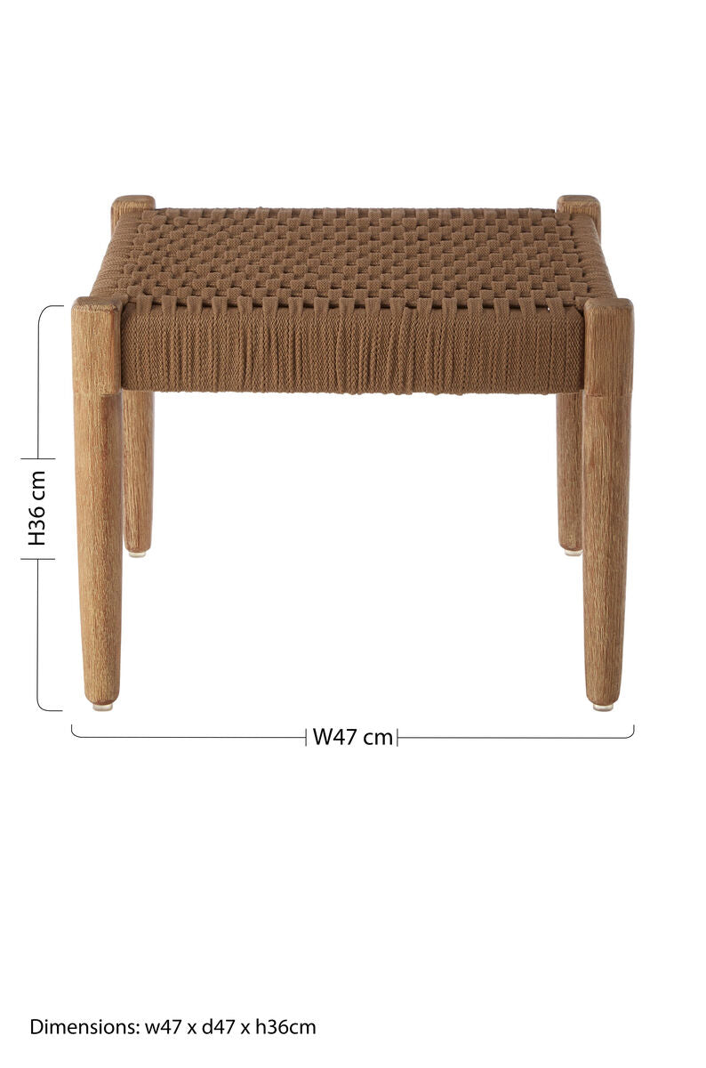 Opus Woven Rope White Footstool