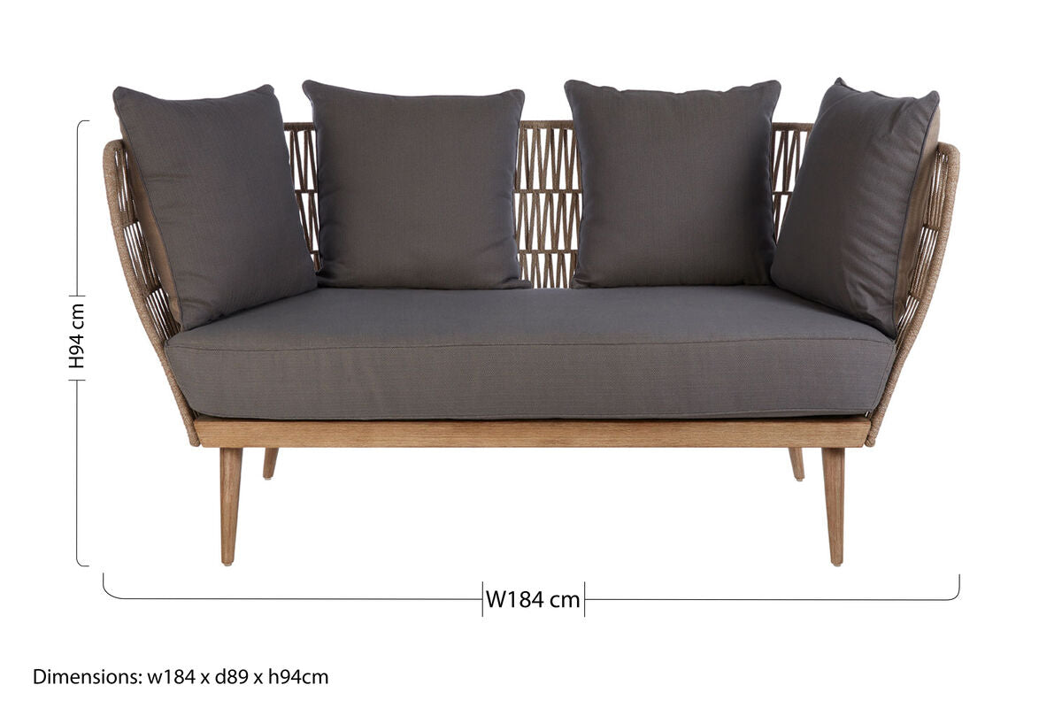 2 Seat Rope Sofa, Opus Grey
