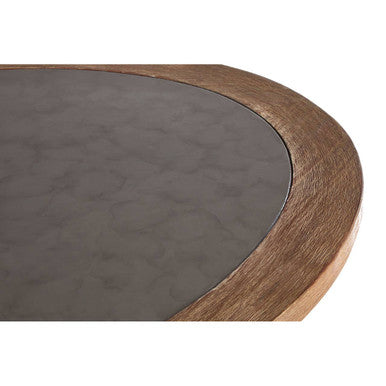 Grey Stone & Natural Wood Top Coffee Table With Rope Base, Opus