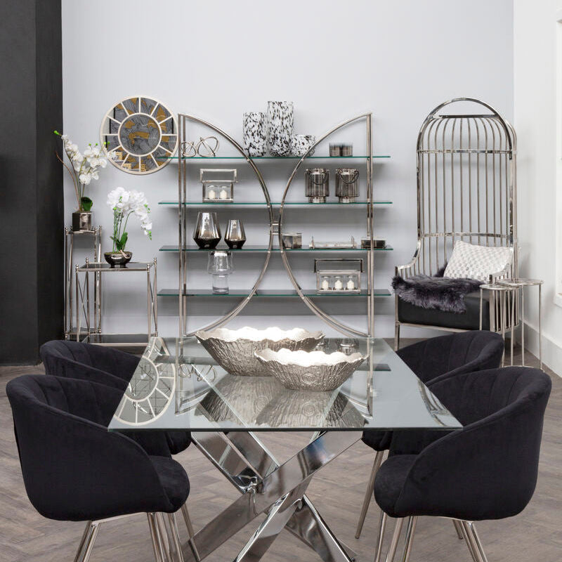 Hoffmann Plant Stand Glass Black Modern