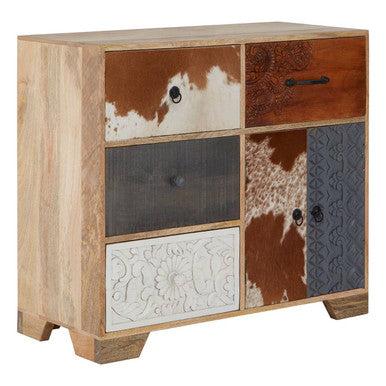 Marwar Tall Solid Wood Natural Sideboard