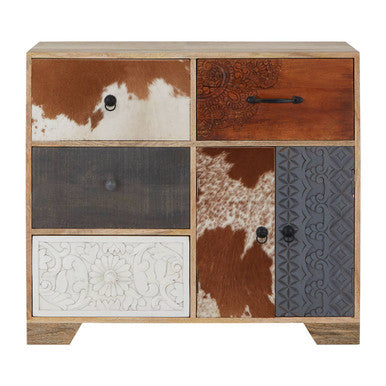 Marwar Tall Solid Wood Natural Sideboard