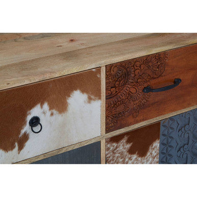 Marwar Tall Solid Wood Natural Sideboard