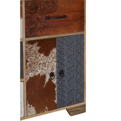 Marwar Tall Solid Wood Natural Sideboard