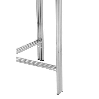 White Marble Top Side Table With Gold Detail & Silver Frame, Eva