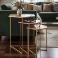 Assorted Gold Brass Bronze Set Of 3 Nesting Tables With Iron Frames, Templar