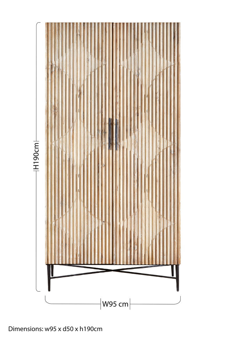 Kyra Iron White Rustic Wardrobe