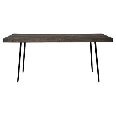 Rustic Oak Rectangular Dining Table With Black Iron Legs, Mason