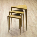 Gold Snug Design Set Of 3 Triangular Nesting Tables, Compo