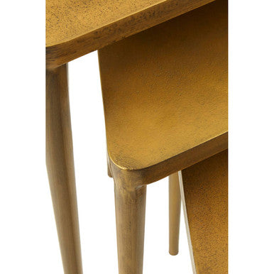Gold Snug Design Set Of 3 Triangular Nesting Tables, Compo