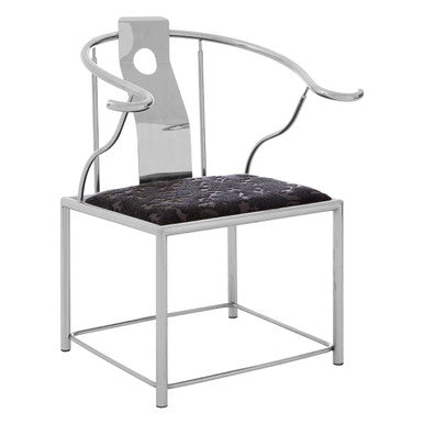Yasmin Black Velvet & Steel Chair