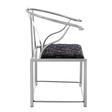 Yasmin Black Velvet & Steel Chair