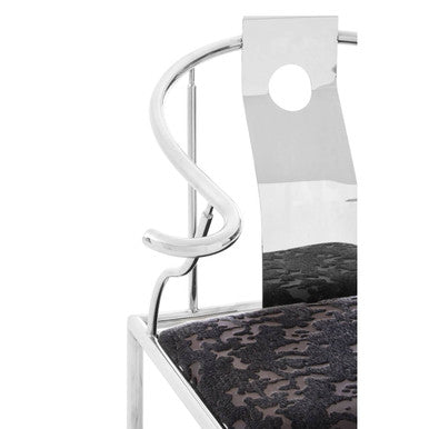 Yasmin Black Velvet & Steel Chair